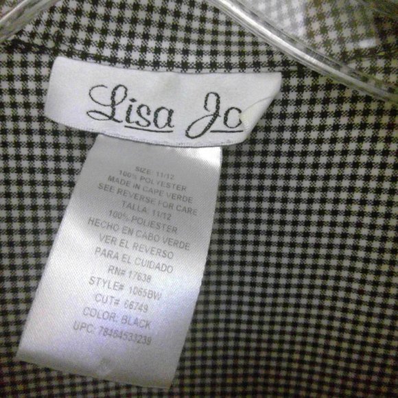 Lisa Jo Women's Black & White Checkered Fitted Sleeveless Top 11/12 - Picture 5 of 11